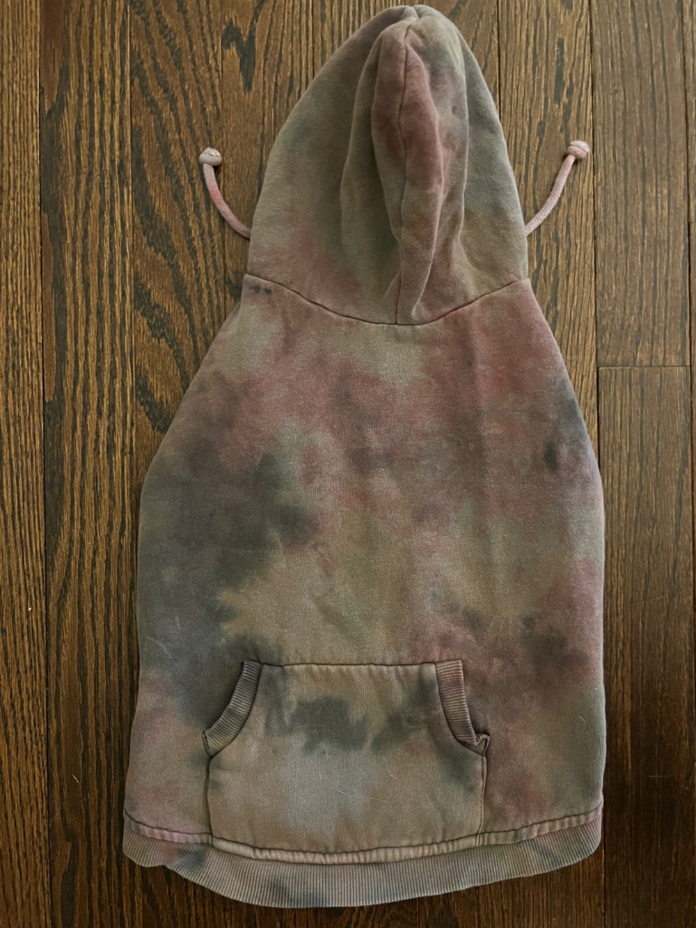 Tie-Dye Pink & Green Dog Hoodie - Soft Pullover with Hood
